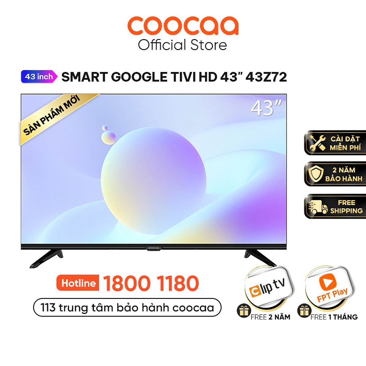 Smart Google Tivi HD Coocaa 40 inch 43Z72 2022 giá rẻ