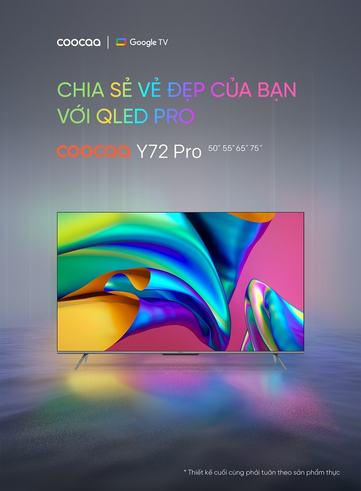 Google Qled CooCaa TV 55 inch 55Y72 Pro model 2022