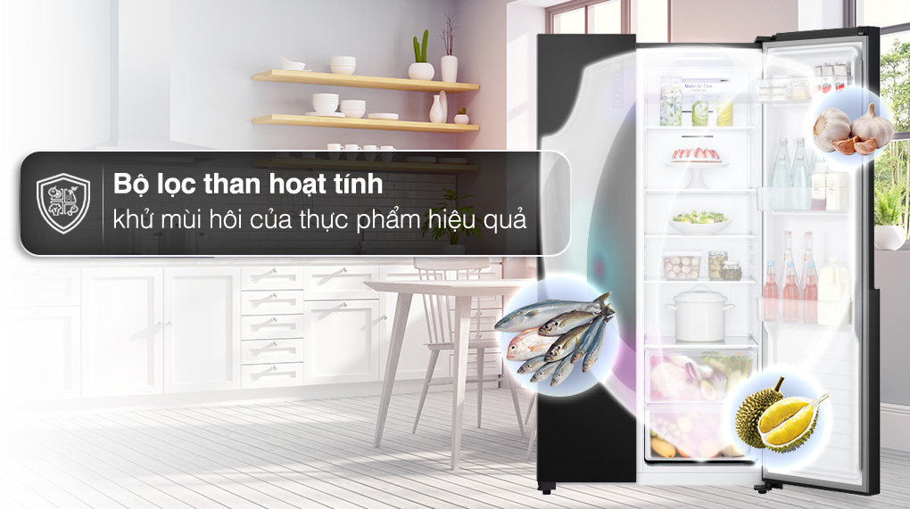 Tủ lạnh LG side by side inverter 519 lít GR-B256BL 2023