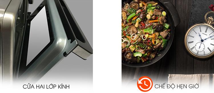 LÒ NƯỚNG ĐIỆN 32 LÍT SHARP EO-A323RCSV-ST có chế độ hẹn giờ