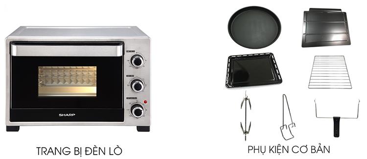 LÒ NƯỚNG ĐIỆN 32 LÍT SHARP EO-A323RCSV-ST có phụ kiện đặc biệt