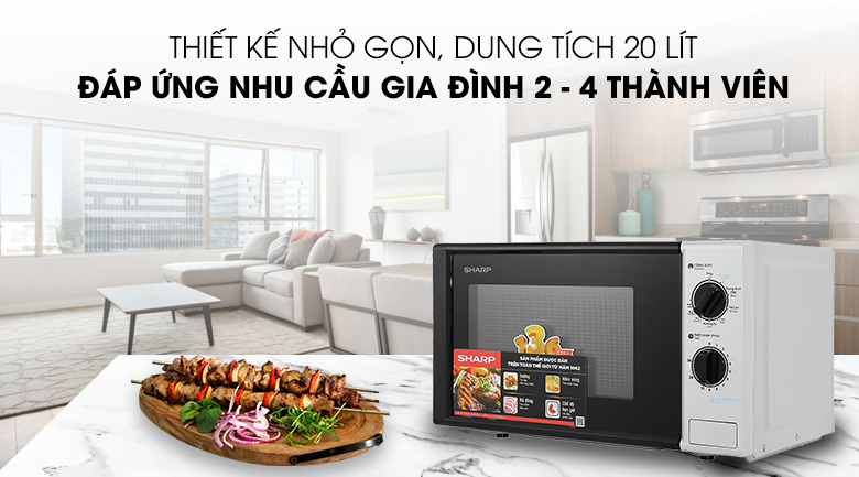 Lò vi sóng Sharp có nướng 20 lít R-G225VN-BK giá rẻ