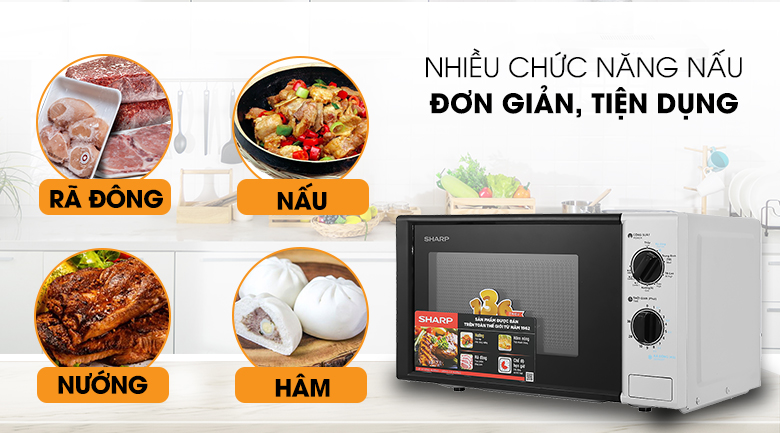 Lò vi sóng Sharp có nướng 20 lít R-G225VN-BK giá rẻ