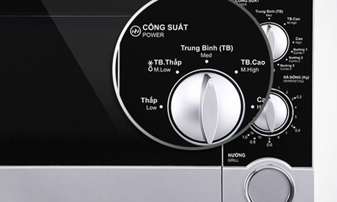 Lò vi sóng Sharp 23L có nướng R-G302VN-S có bảng điều khiển tiếng việt