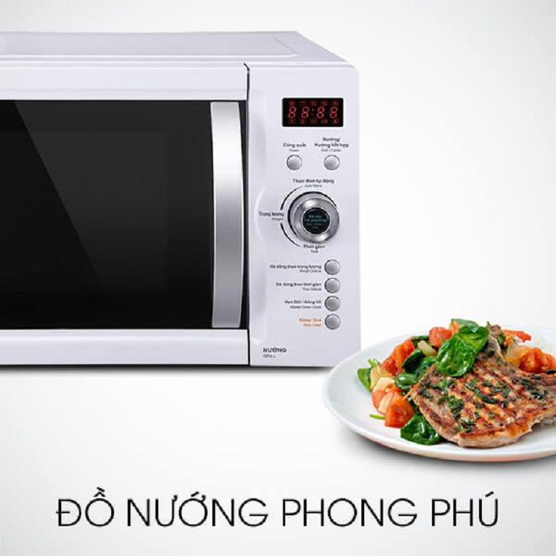 Lò vi sóng có nướng 23 lít Sharp R-G371VN-W có chức năng nướng