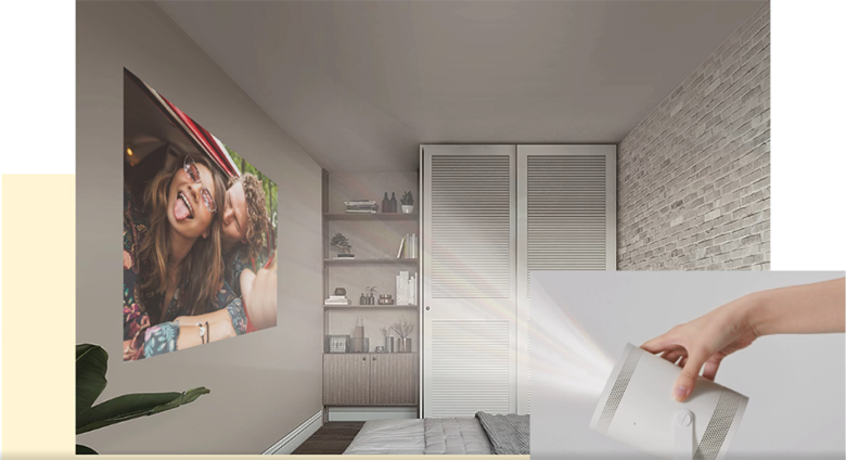 Máy chiếu bỏ túi Smart TV Samsung 100 inch The Freestyle SP-LSP3 sành điệu