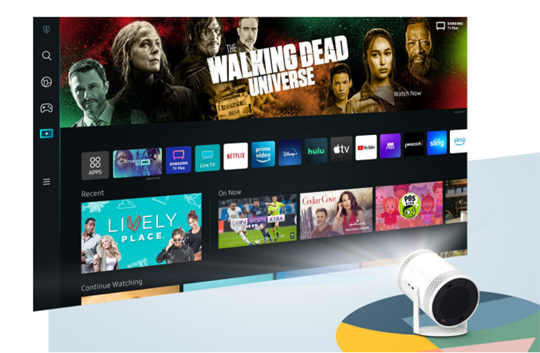 Máy chiếu bỏ túi Smart TV Samsung 100 inch The Freestyle SP-LSP3 sành điệu