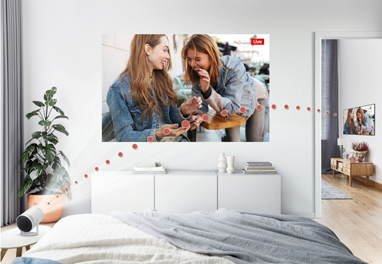 Máy chiếu bỏ túi Smart TV Samsung 100 inch The Freestyle SP-LSP3 sành điệu