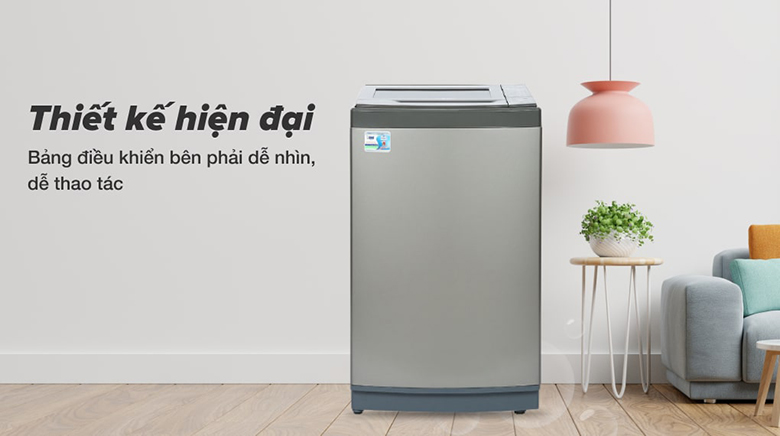 Máy giặt Aqua 8 kg AQW-KS80GT S lồng đứng thiết kế hiện đại