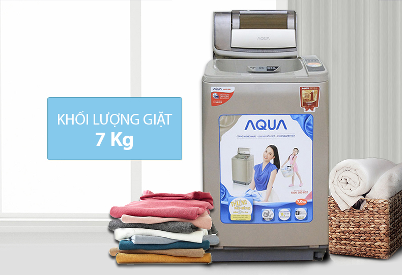 Máy giặt lồng nghiêng Aqua 7 Kg AQW-U700Z1T 