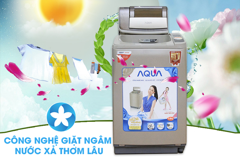 Máy giặt lồng nghiêng Aqua 7 Kg AQW-U700Z1T 
