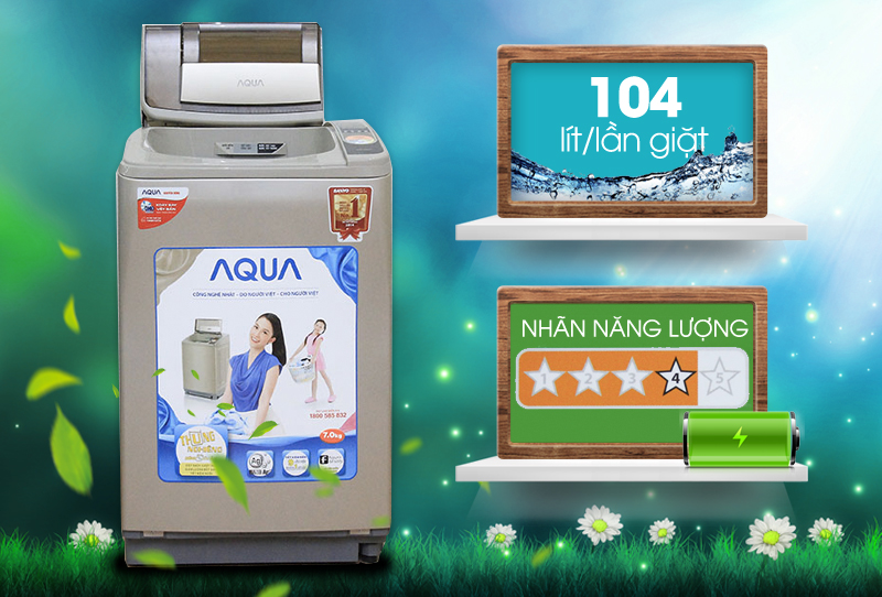 Máy giặt lồng nghiêng Aqua 7 Kg AQW-U700Z1T
