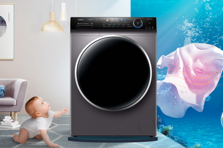 Máy giặt lồng ngang Aqua Inverter 10 kg AQD-DD1001G.PS giá tốt