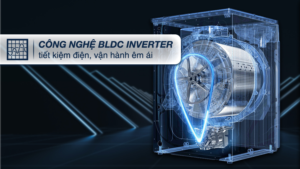 Máy giặt lồng ngang Aqua inverter 9.5 kg AQD-A952J BK 2023
