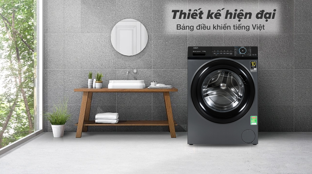 Máy giặt lồng ngang Aqua inverter 9.5 kg AQD-A952J BK 2023