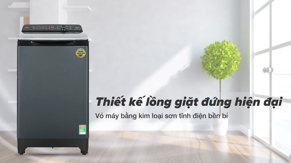 Máy giặt lồng đứng Aqua inverter 10.5 kg AQW-DR105JT BK 2023