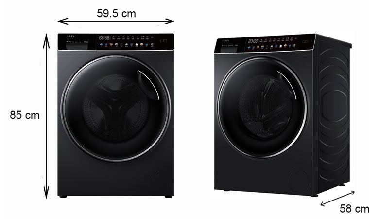 Máy giặt lồng ngang Aqua inverter 10 kg AQD-DW1000J.BK 2023