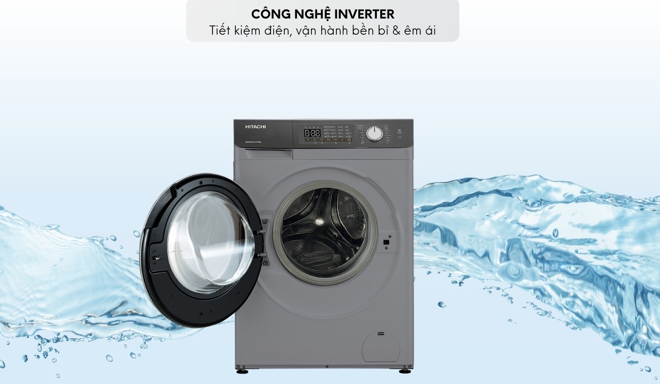 Máy giặt lồng ngang Hitachi inverter 10.5kg BD-1054HVOS giá tốt