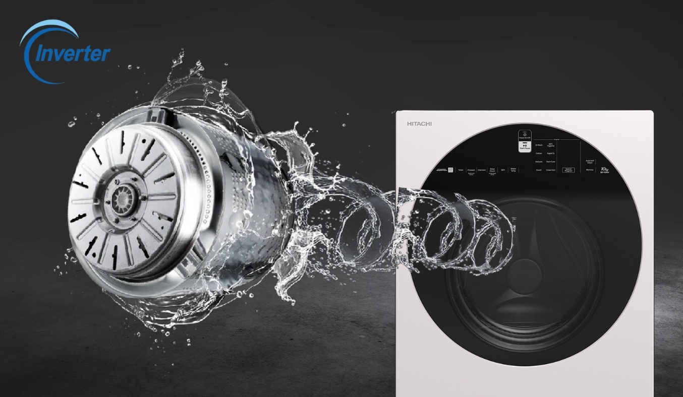 Máy giặt lồng ngang inverter Hitachi BD-100GV WH giá tốt