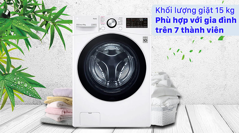 Máy giặt LG AI DD 15 Kg F2515STGW lồng ngang