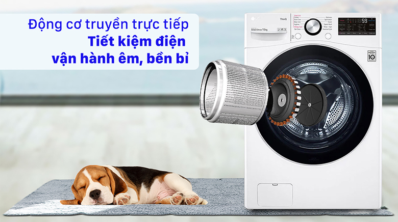 Máy giặt LG AI DD 15 Kg F2515STGW lồng ngang