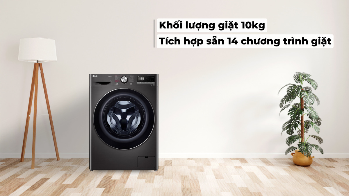 Máy giặt LG lồng ngang inverter 10 kg FV1410S4B 2023