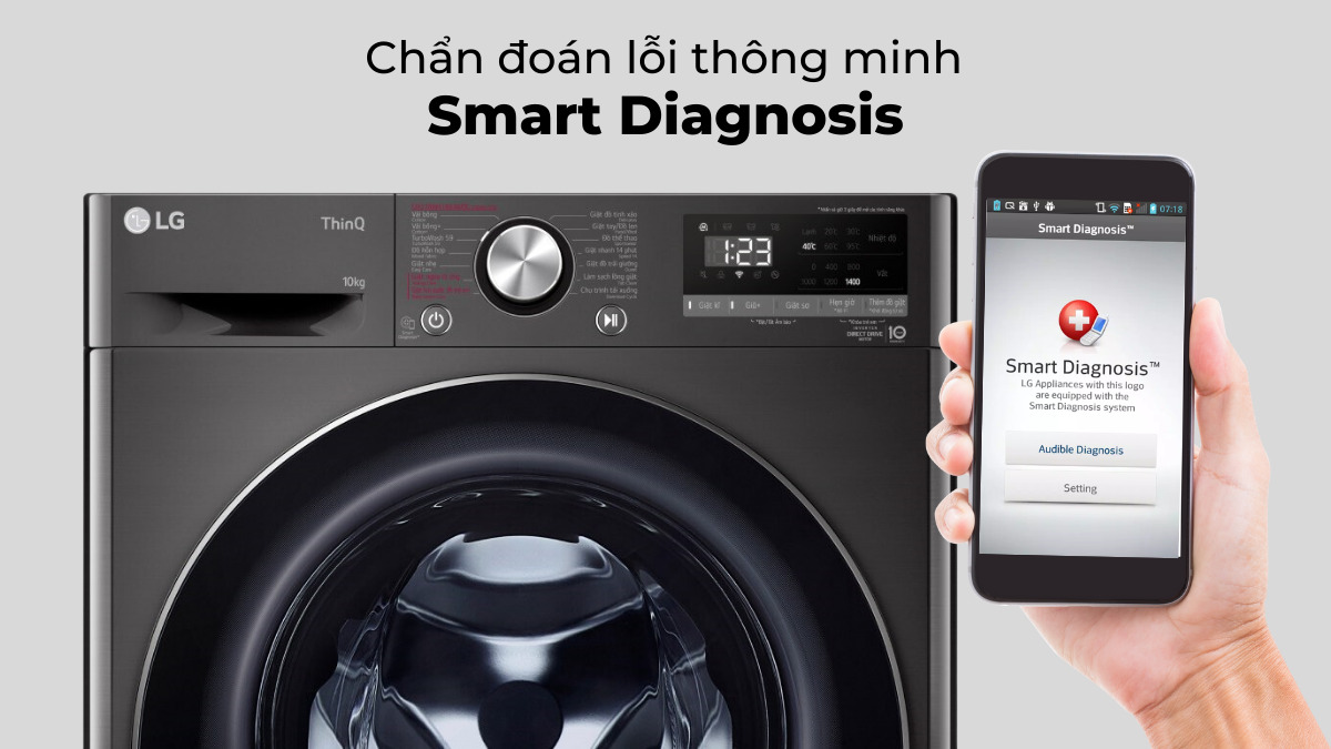 Máy giặt LG lồng ngang inverter 10 kg FV1410S4B 2023