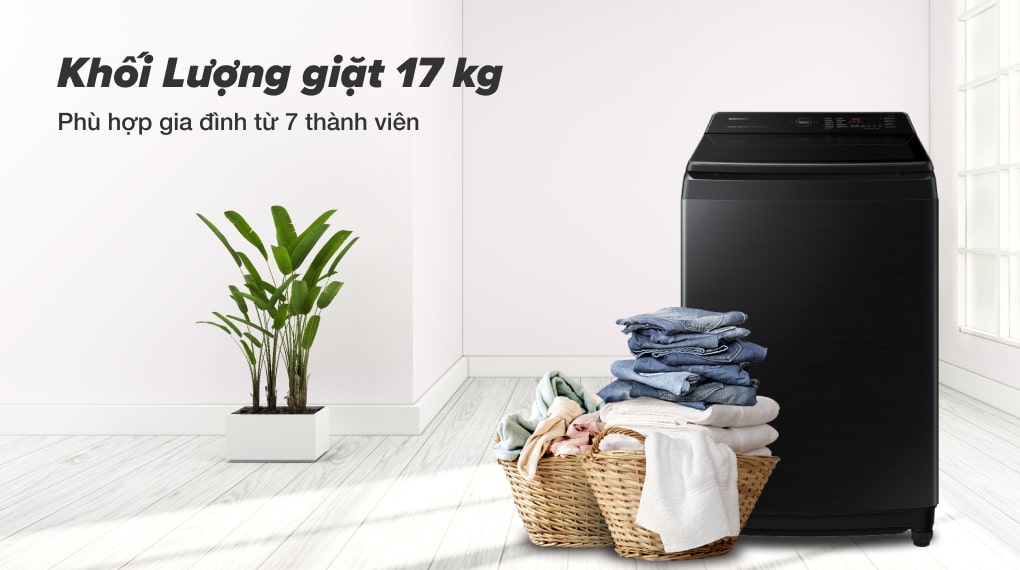 Máy giặt Samsung lồng đứng inverter 17 kg WA17CG6886BVSV 2023