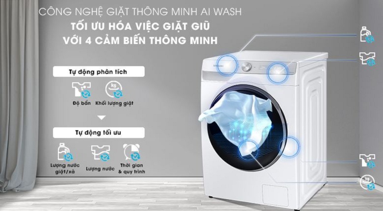 Máy giặt lồng ngang Samsung AI inverter 9 kg WW90TP54DSH/SV giá rẻ