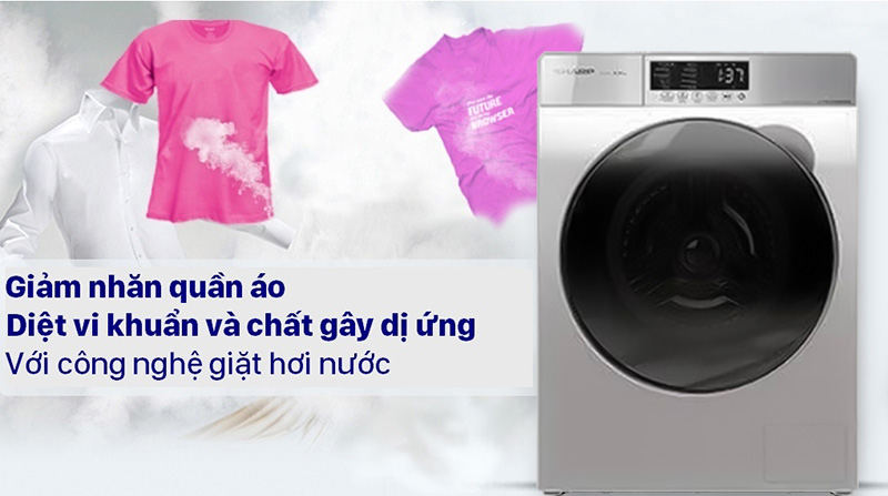 Máy giặt Sharp lồng ngang inverter 8.5 kg ES-FK852EV-W