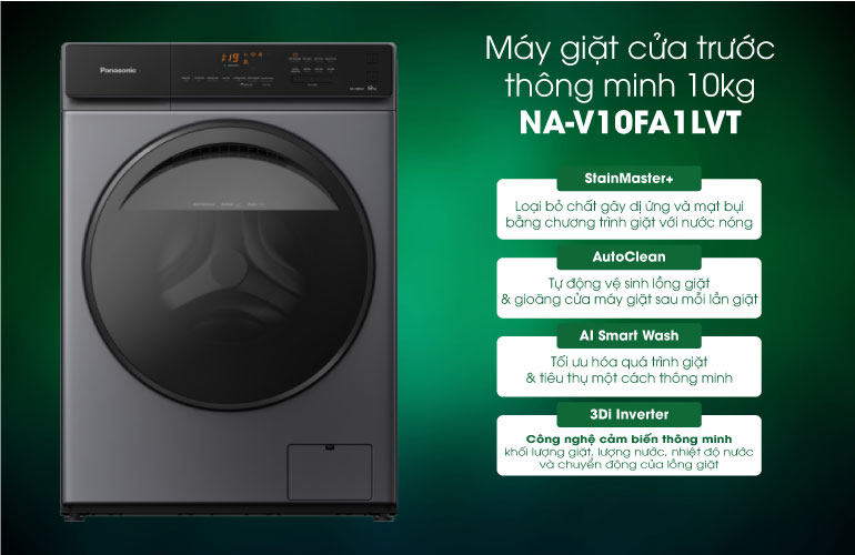 Máy giặt lồng ngang Panasonic 3Di Inverter 10kg NA-V10FA1LVT