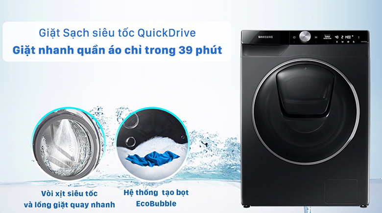 Máy giặt Samsung Addwash Inverter 10 kg WW10TP54DSB/SV lồng ngang