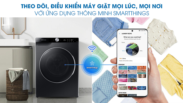 Máy giặt Samsung AI Inverter 9 kg WW90TP44DSB/SV lồng ngang