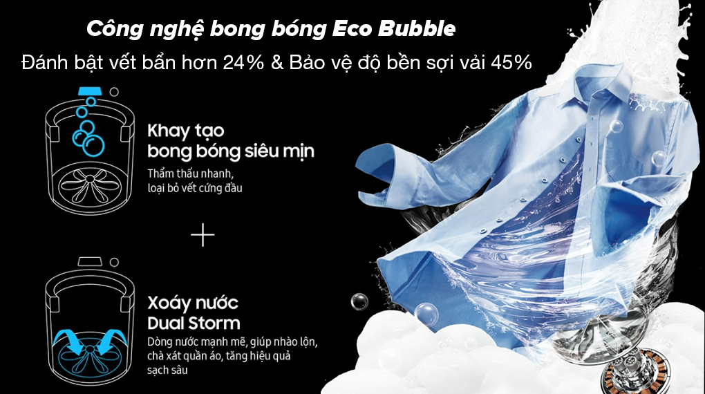Máy giặt Samsung Ecobubble inverter 10.5 kg WA10CG5745BDSV 2023