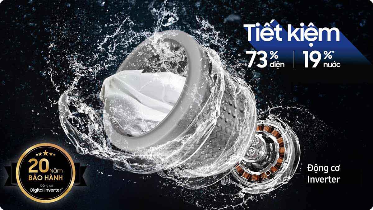 Máy giặt Samsung lồng đứng inverter 9.5 kg WA95CG4545BD 2023