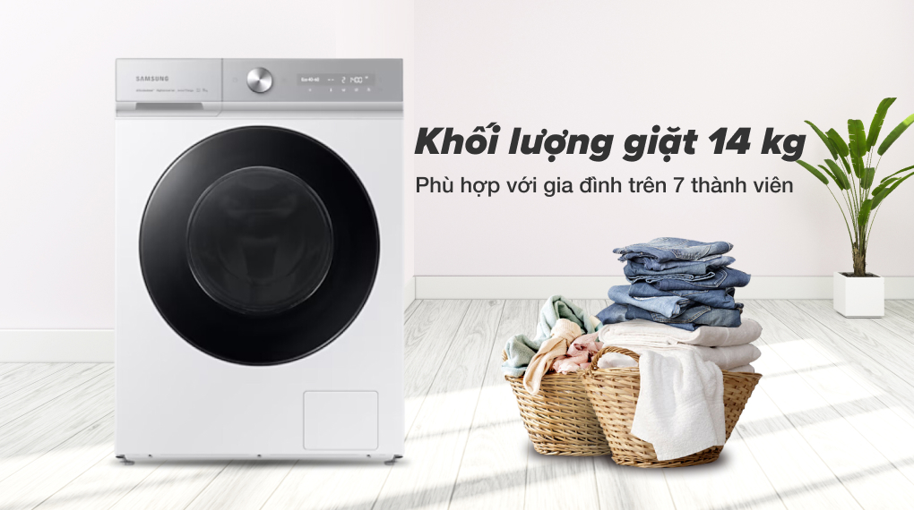 Máy giặt Samsung Bespoke AI inverter 14 kg WW14BB944DGHSV 2023