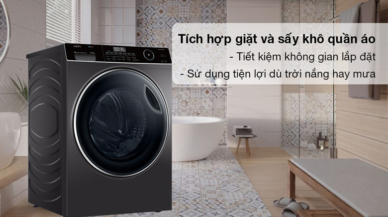 Máy giặt sấy lồng ngang Aqua inverter 10 kg AH1000G.PS giá rẻ