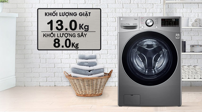 Máy giặt sấy lồng ngang LG Inverter FV1413H3BA giặt 13kg và sấy 8kg