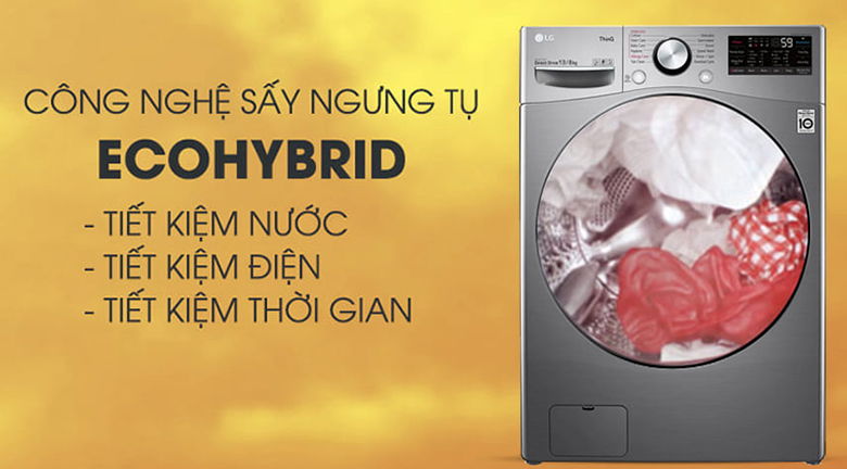 Máy giặt sấy lồng ngang LG Inverter 13 kg FV1413H3BA công nghệ sấy Eco Hybrid