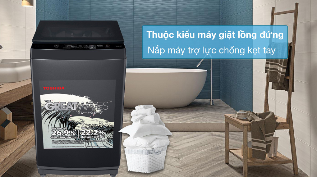 Máy giặt Toshiba lồng đứng 9 kg AW-M1000FV(MK)