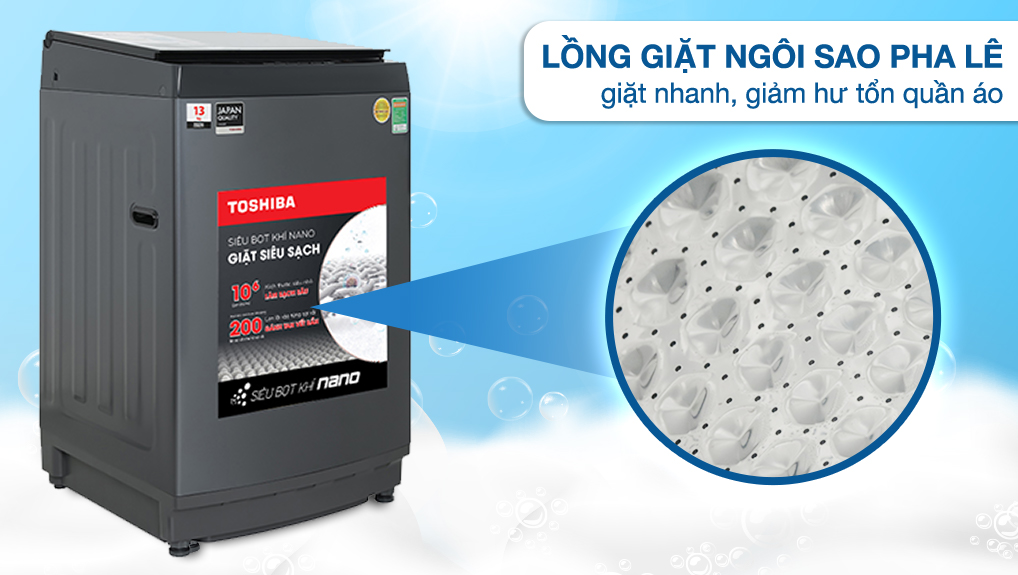 Máy giặt lồng đứng Toshiba inverter 13 kg DUM1400LV(MK) 2023