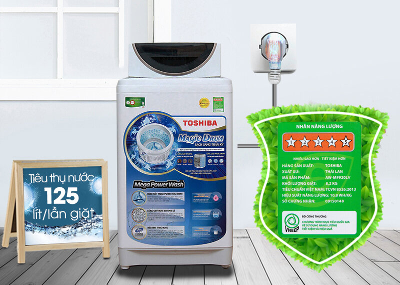 Máy giặt Toshiba AW-MF920LV (WK/ WB) - Lồng đứng, 8.2kg