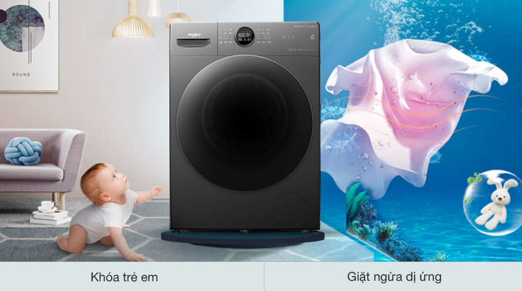 Máy giặt Whirlpool lồng ngang 10.5 kg FWMD10502FG 2022 giá rẻ