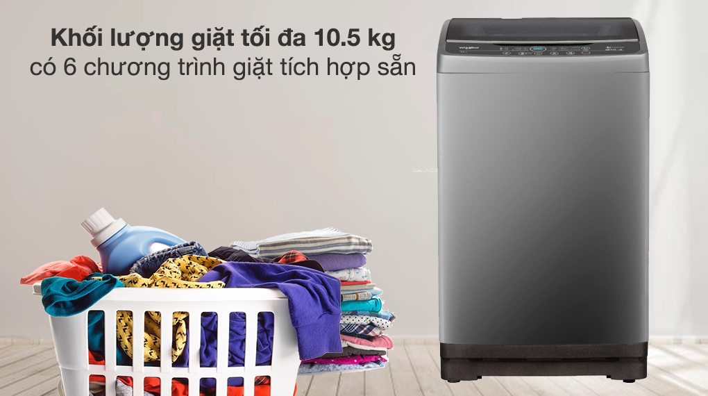 Máy giặt Whirlpool lồng đứng 10.5 kg VWVD10502FG 2022 giá rẻ