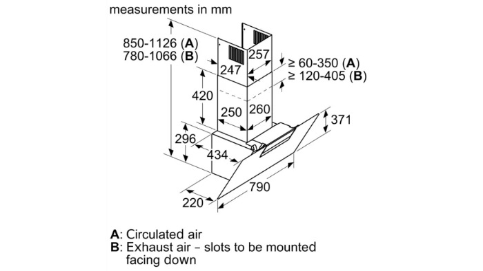 Máy hút mùi gắn tường Bosch DWK87EM60B dạng kính vát