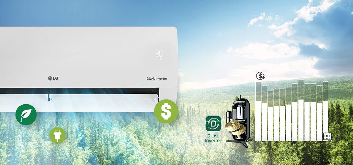 Điều hòa LG 1 chiều inverter 9000 btu V10WIN 2023