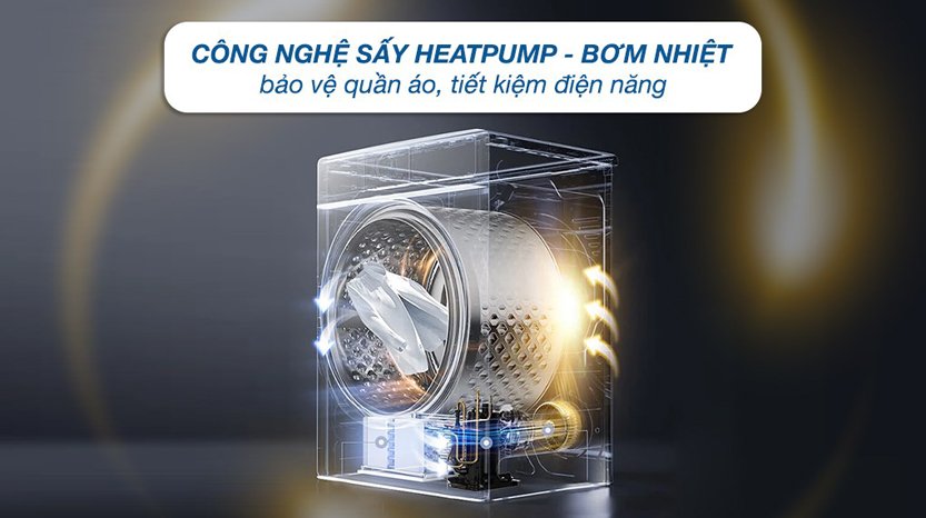 Máy sấy bơm nhiệt LG inverter 10.5 kg DVHP50W 2024