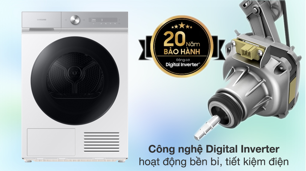 Máy sấy bơm nhiệt Samsung 9 kg DV90BB9440GH/SV 2023