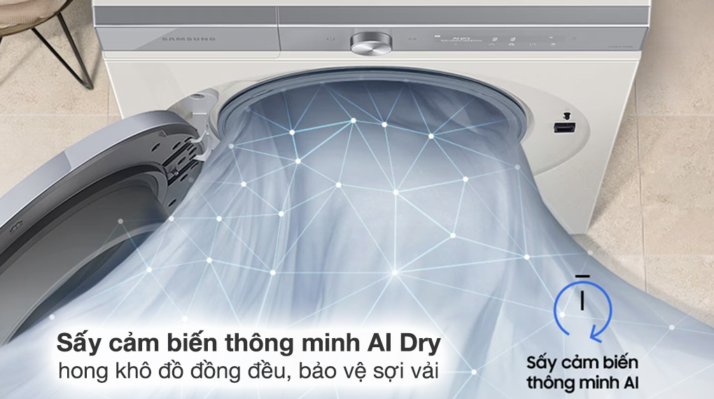 Máy sấy bơm nhiệt Samsung 9 kg DV90BB9440GH/SV 2023