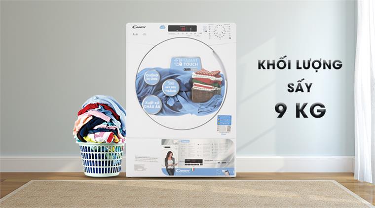 Máy sấy thông hơi Candy CS V9DF-S khối lượng sấy 9kg